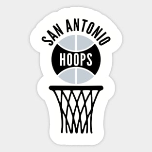 Retro San Antonio Hoops Black and Silver Logo Sticker